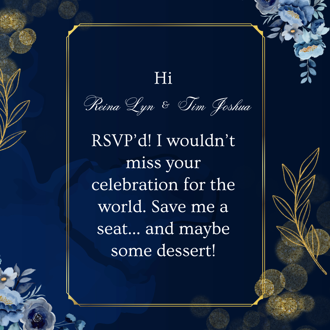 RSVP confirmation card 4 reminding to save a seat.